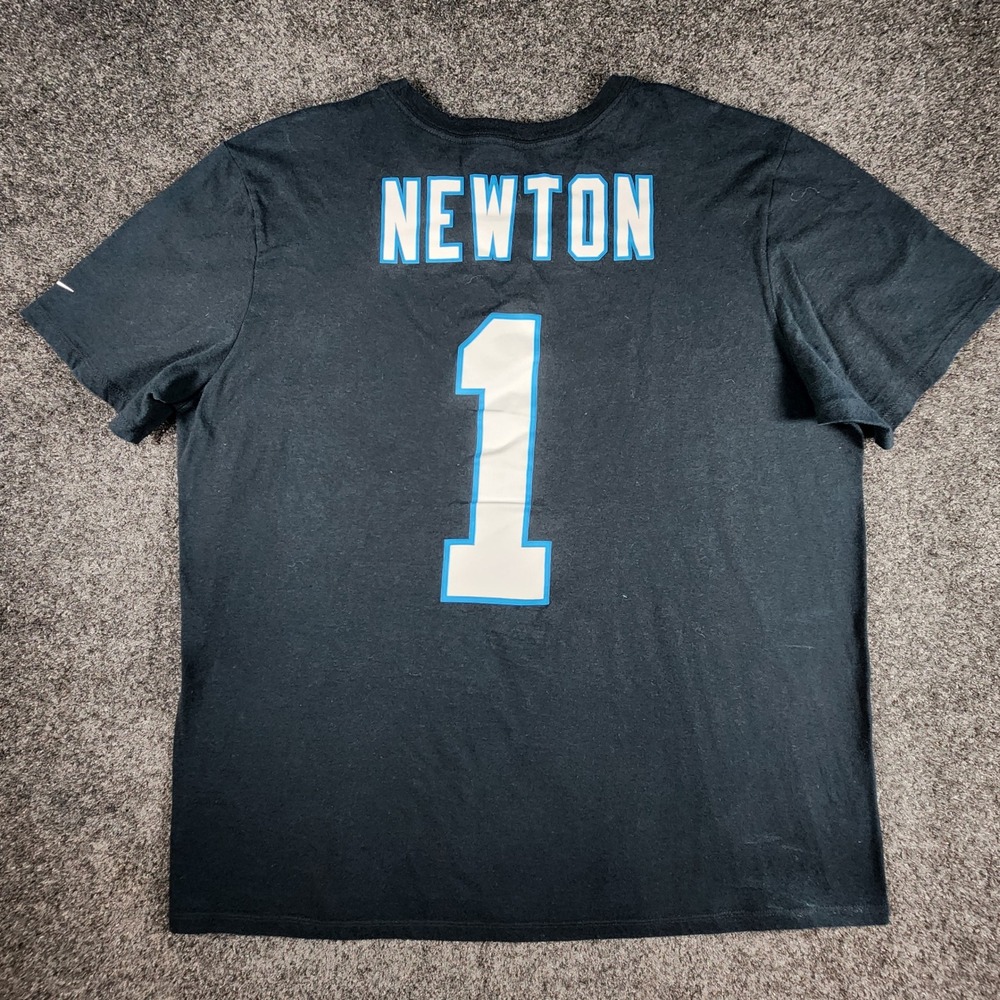 Nike Cam Newton Carolina Panthers Super Bowl 50 Graphic T-Shirt Mens XL Black - Picture 3 of 6